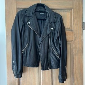Madewell black leather jacket size xs
